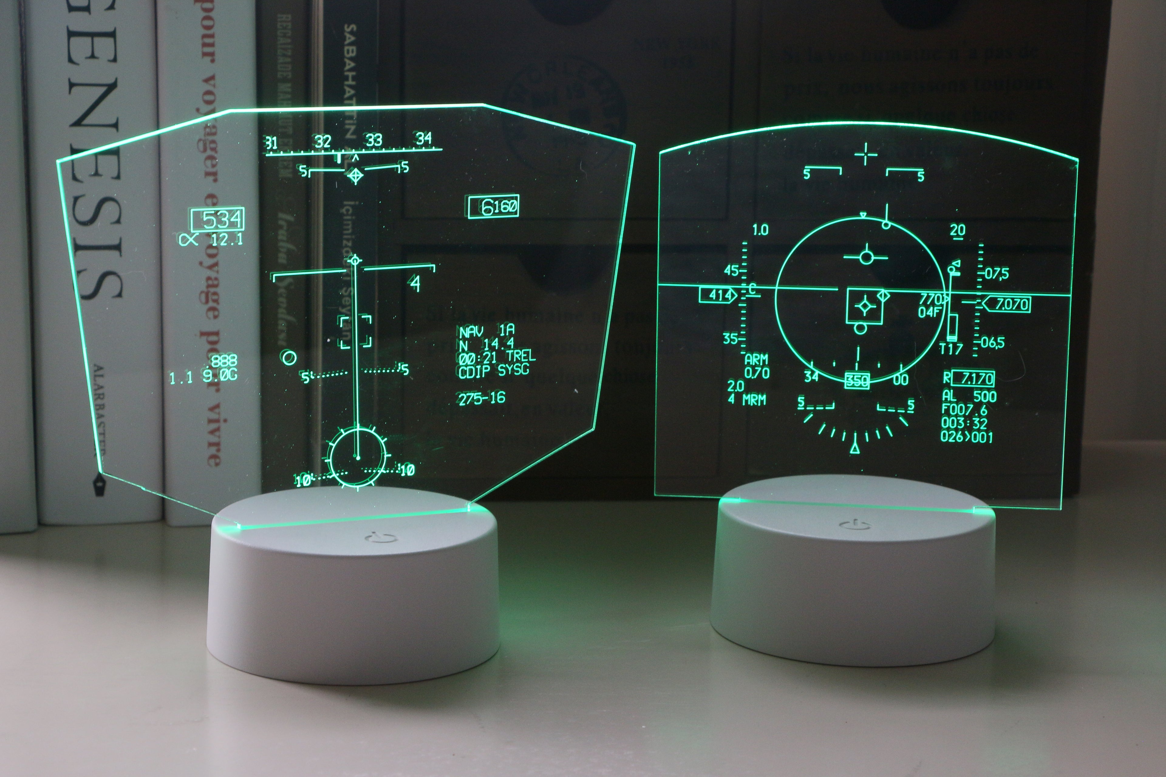 Fighter Jet HUD LED Acrylic Night Light (F-15E & F-16C)