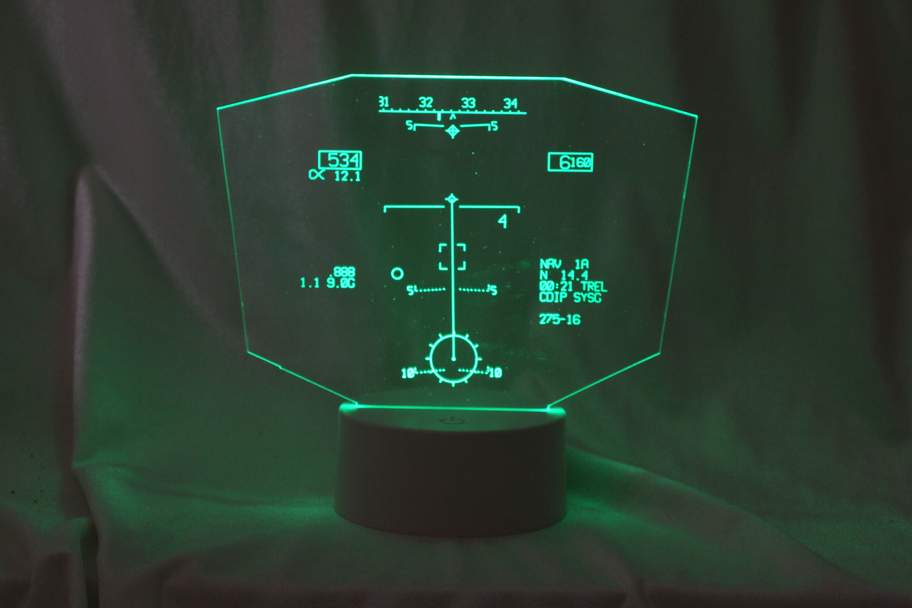 Fighter Jet HUD LED Acrylic Night Light (F-15E & F-16C)